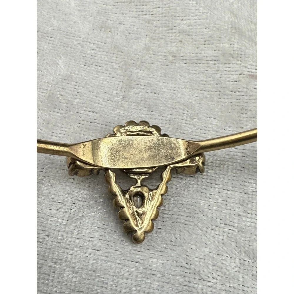 Rhinestone Cuff‎ Bracelet Delicate Simple Gold Tone 6.5